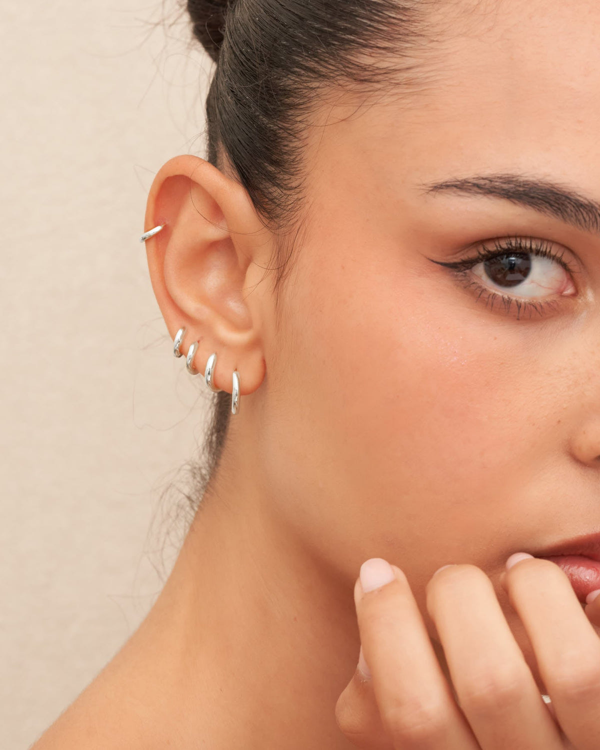 Essential Dainty Huggie Hoops In Silver