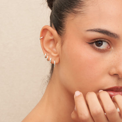 Essential Dainty Huggie Hoops In Silver