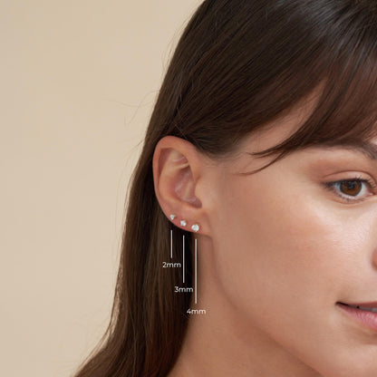 Essential Flat Back Diamond Studs In Silver