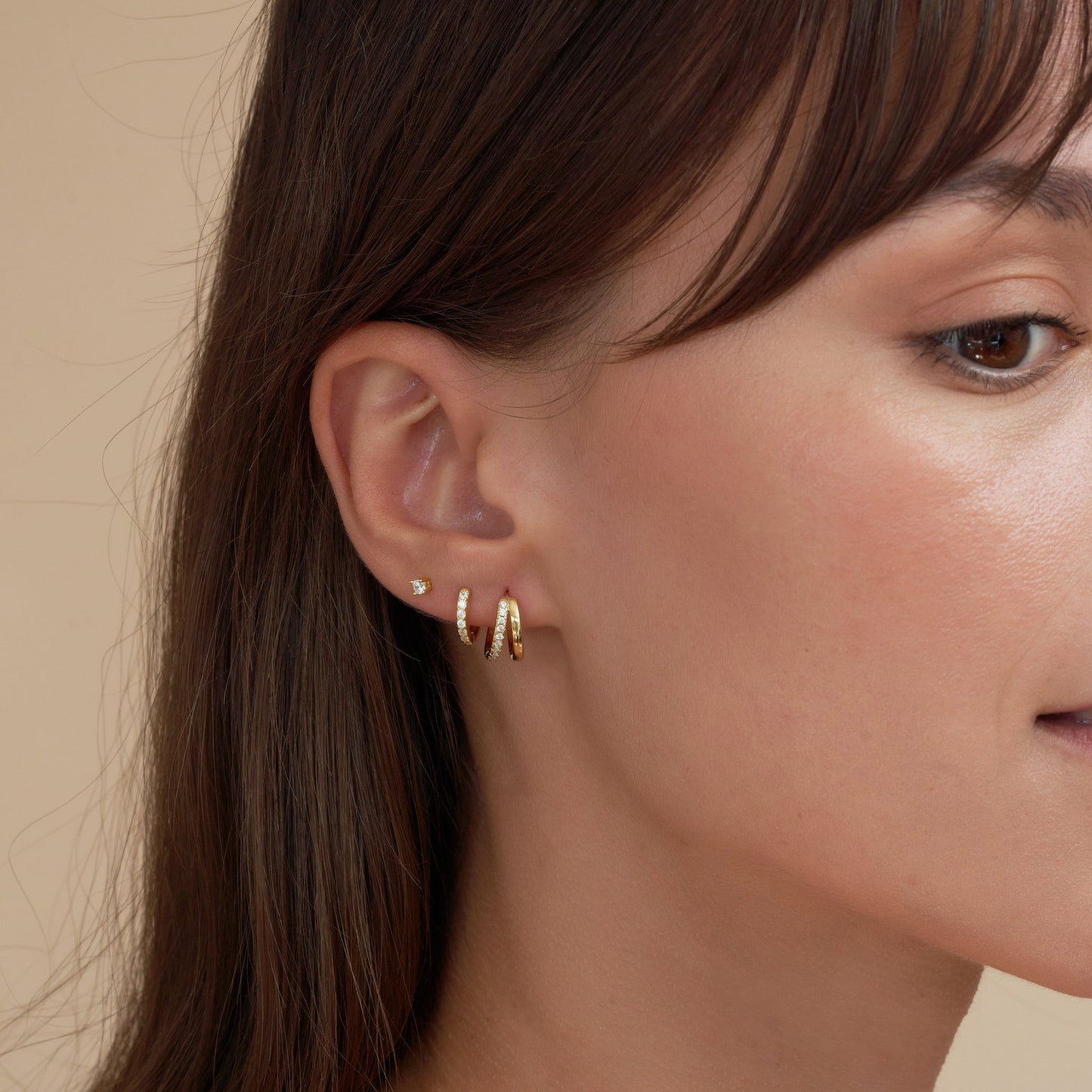 Helix Flat Back Diamond Stud In Gold
