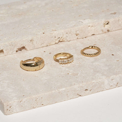 Everyday Huggie Hoops Set in Gold