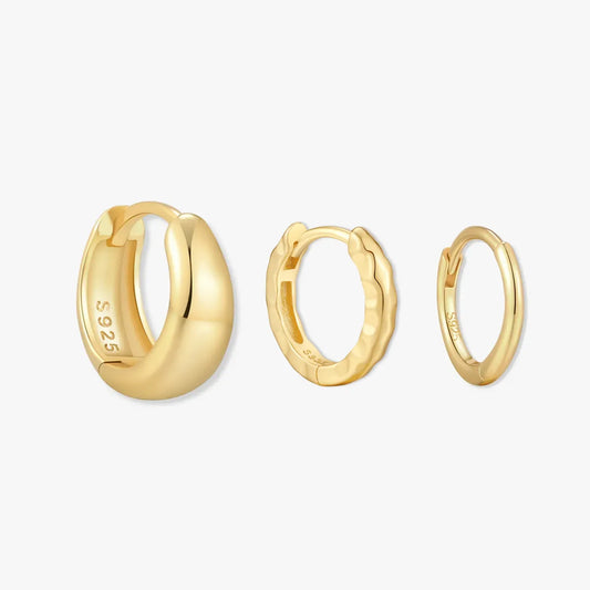 Everyday Hoops Set in Gold