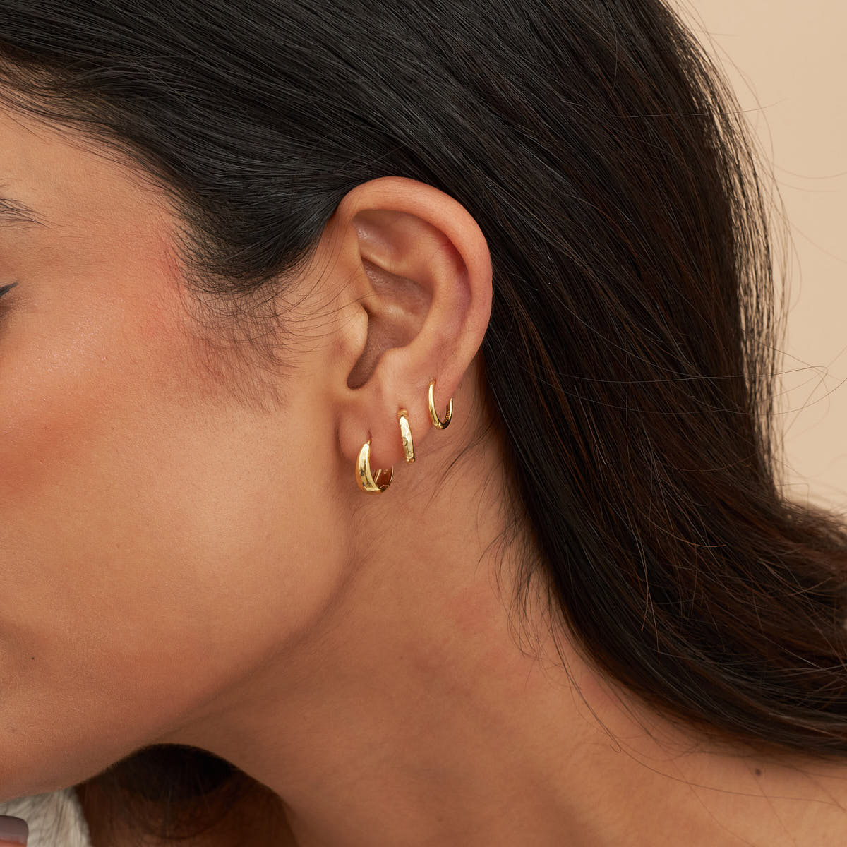 Everyday Hoops Set in Gold