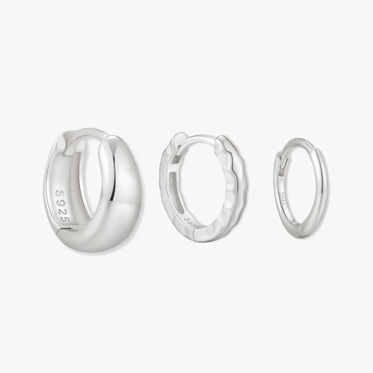 Everyday Hoops Set in Silver