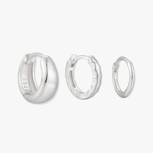 Everyday Hoops Set in Silver