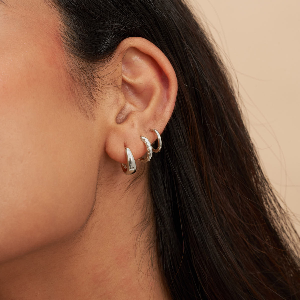 Everyday Hoops Set in Silver