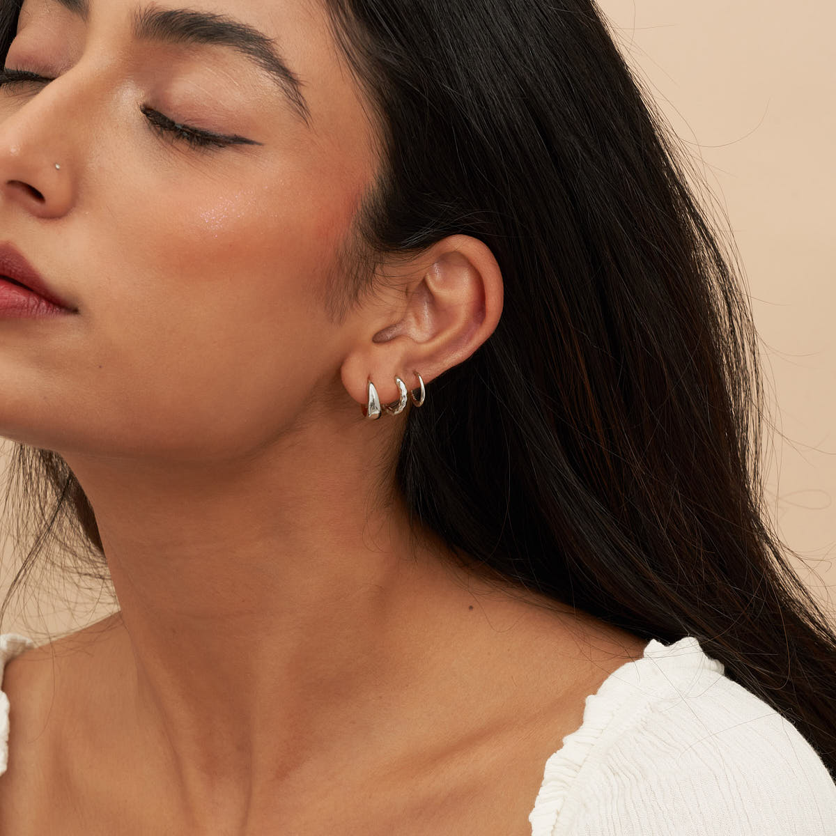 Everyday Hoops Set in Silver