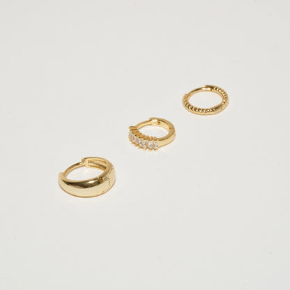 Everyday Huggie Hoops Set in Gold