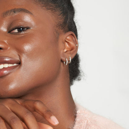 Everyday Huggies & Flat Back Set in Silver