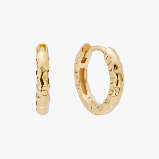 Everyday Textured Hoops in Gold