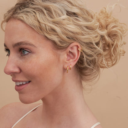 Everyday Textured Hoops in Gold