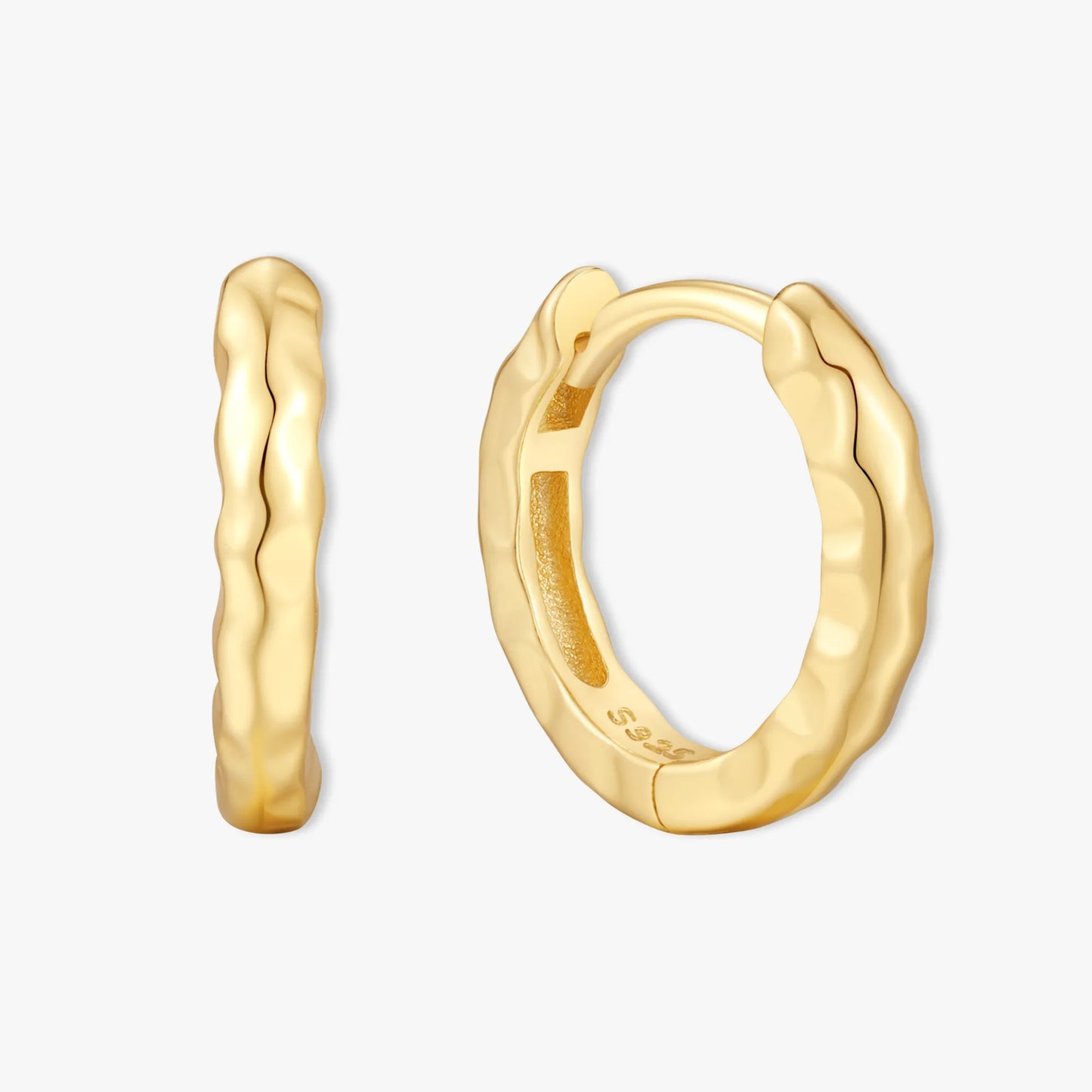 Everyday Textured Hoops in Gold