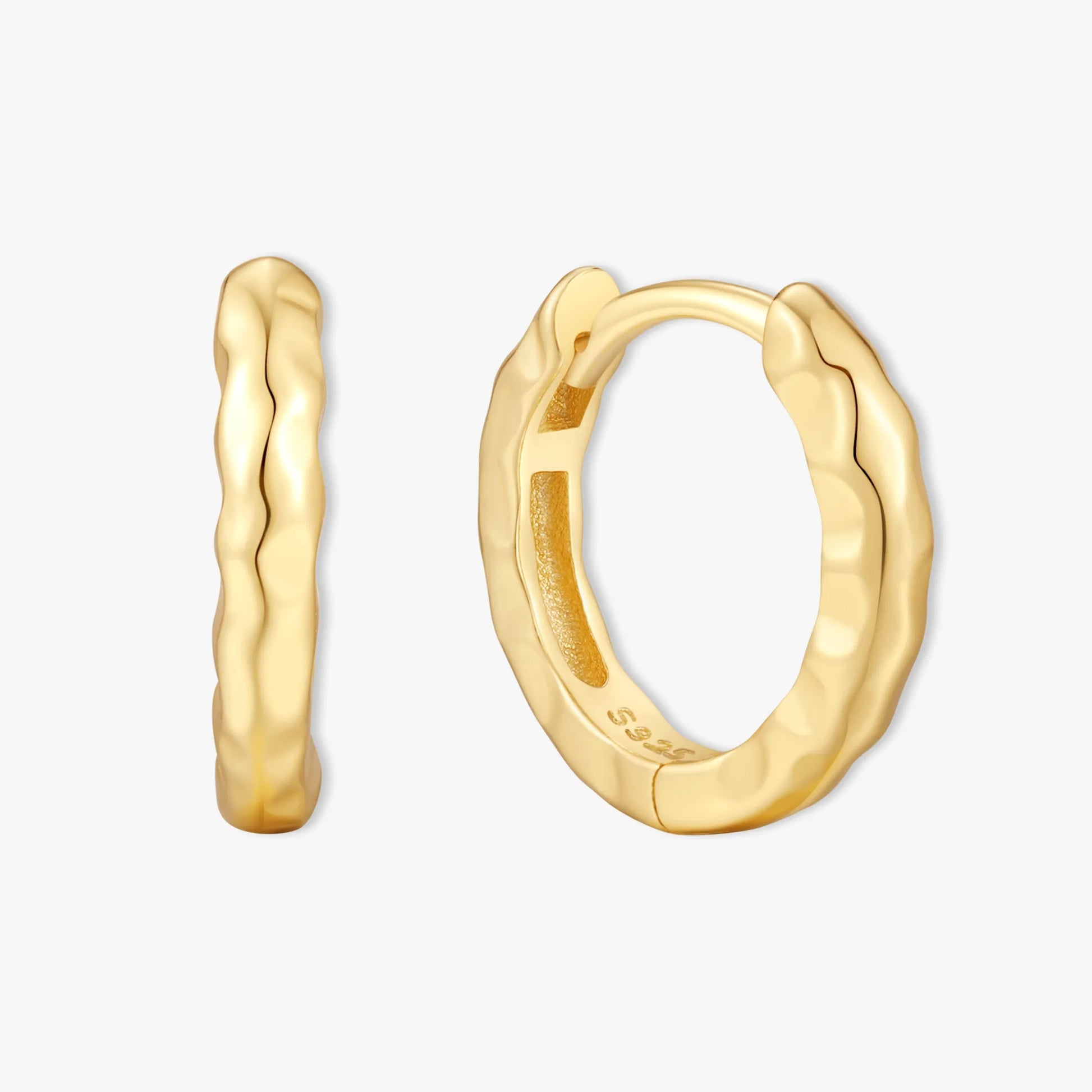 Everyday Textured Hoops in Gold