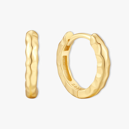 Everyday Textured Hoops in Gold
