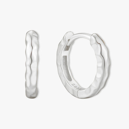 Everyday Textured Hoops in Silver