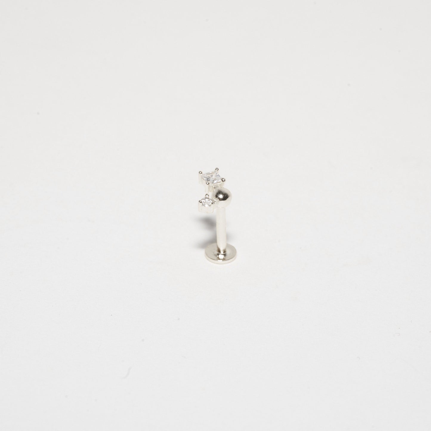 Geometric Crystal Cartilage Studs in Silver