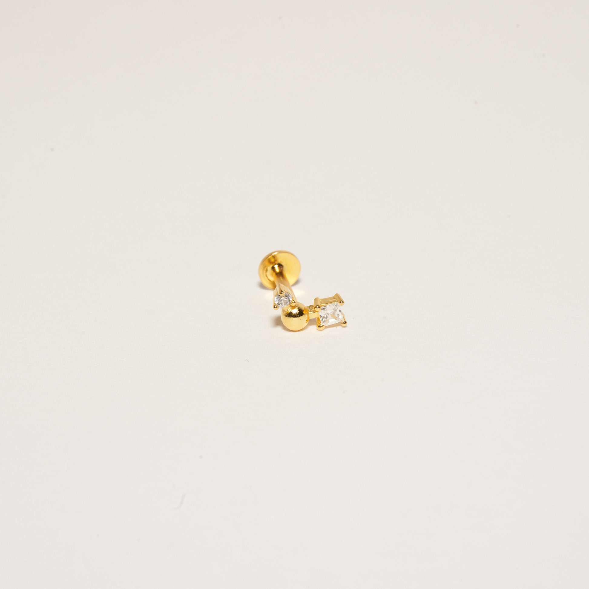 Geometric Crystal Cartilage Studs in Gold