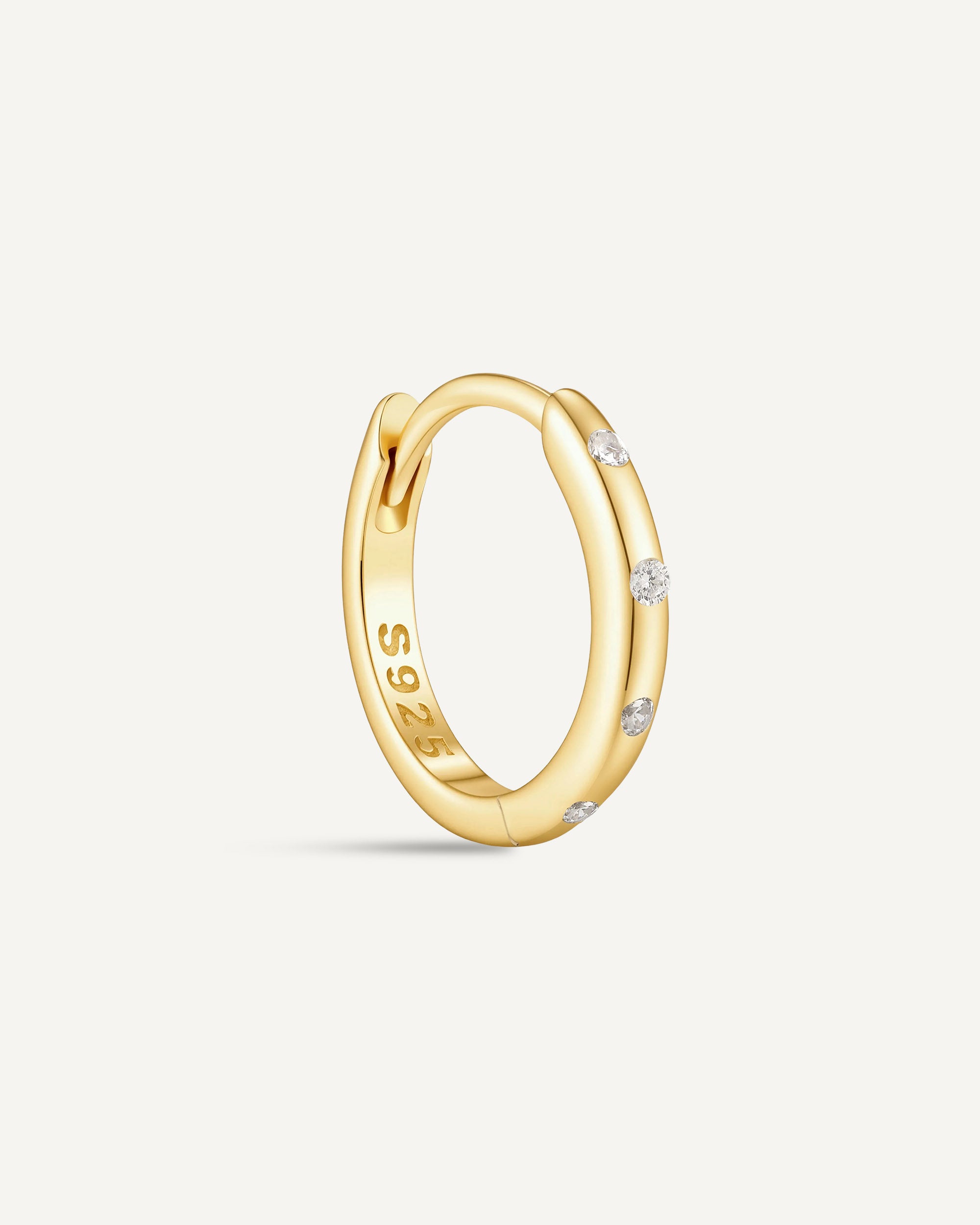 Essential Crystal Dainty Huggies In Gold