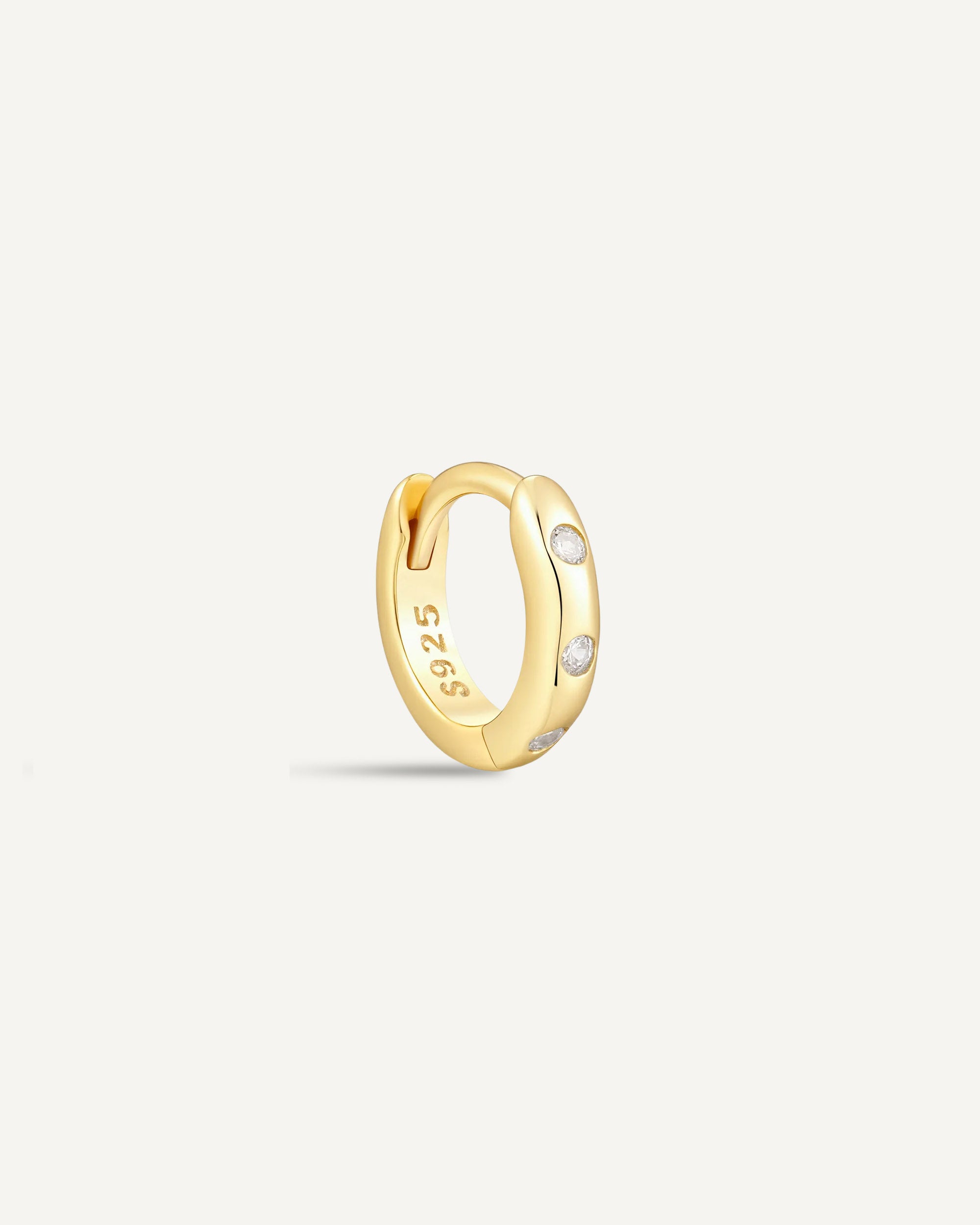 Essential Crystal Dainty Huggies In Gold