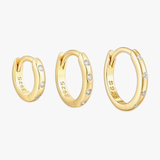 Essential Crystal Dainty Huggies In Gold