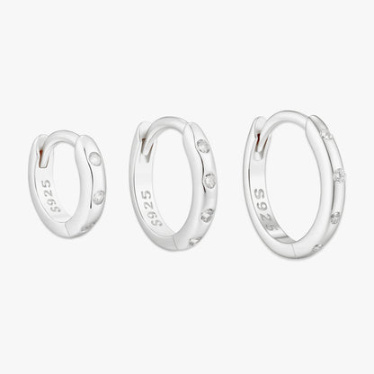 Essential Crystal Dainty Huggies In Silver