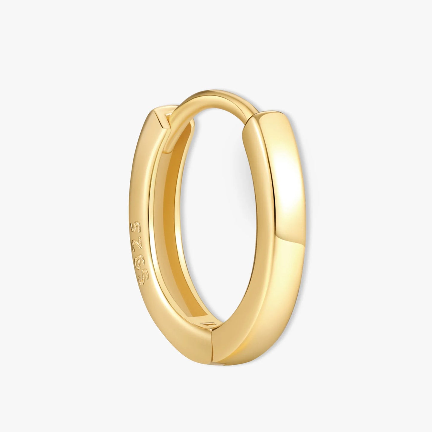 Square Edge Huggie Hoops In Gold