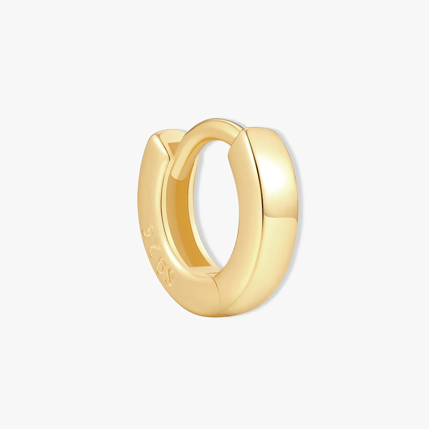 Square Edge Huggie Hoops In Gold