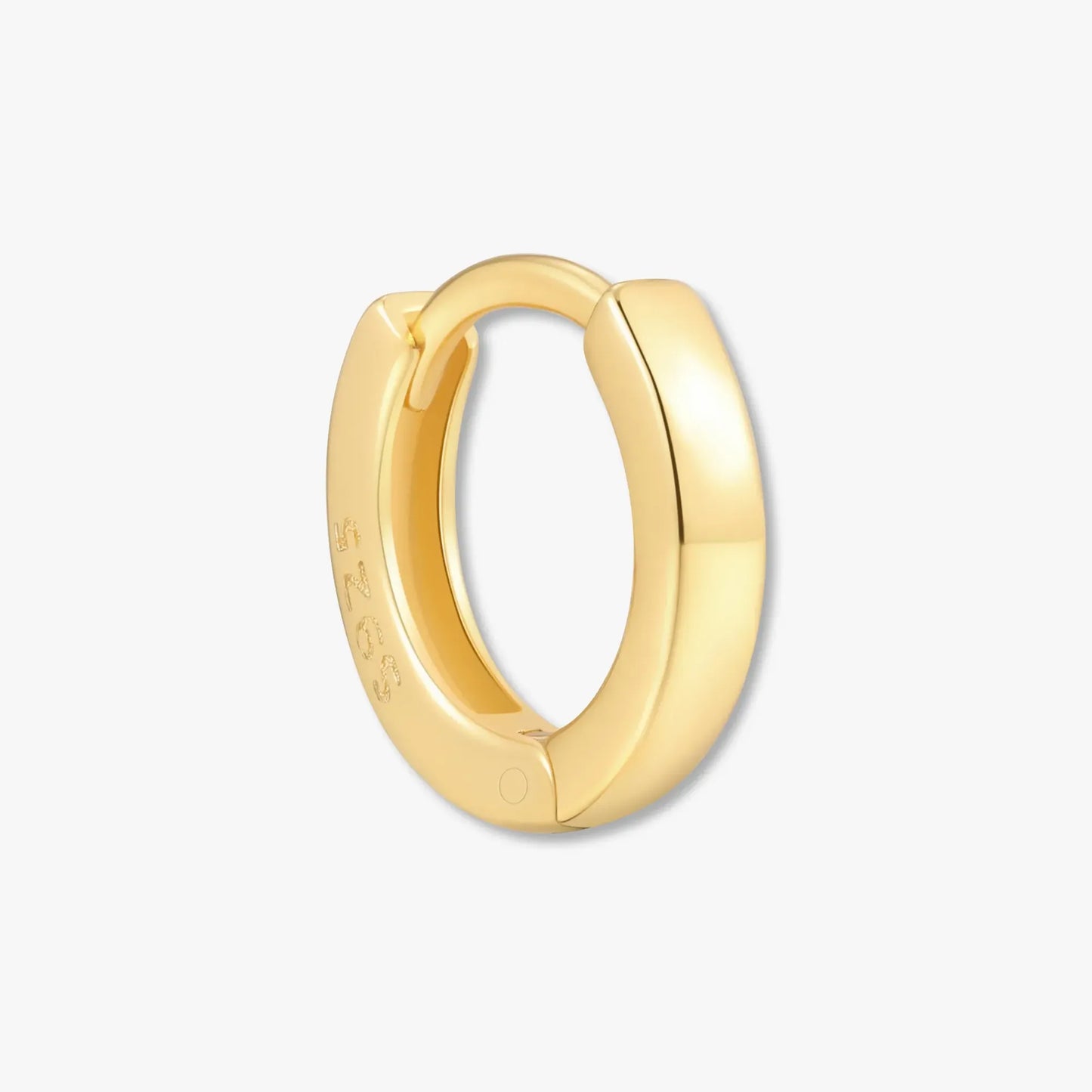 Square Edge Huggie Hoops In Gold