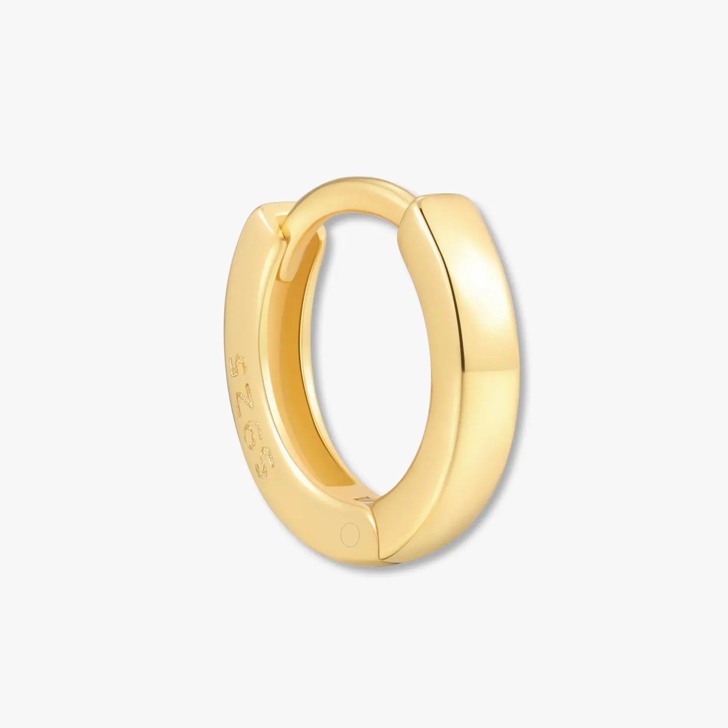 Square Edge Huggie Hoops In Gold