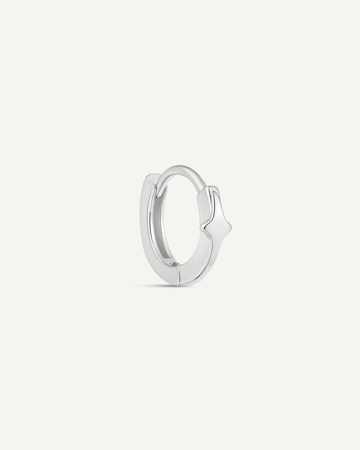 Mini Star Huggie Hoop In Silver