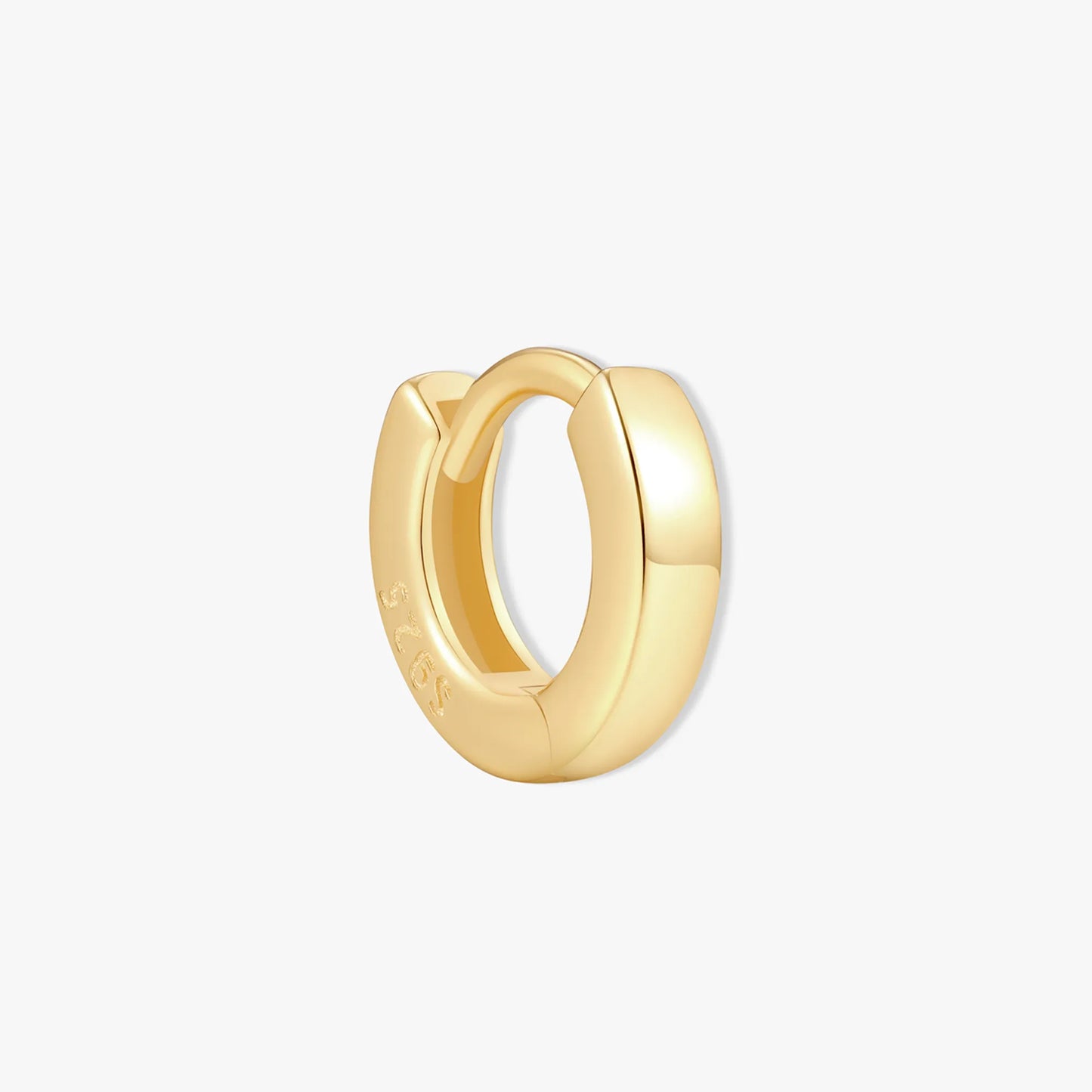Square Edge Huggie Hoops In Gold