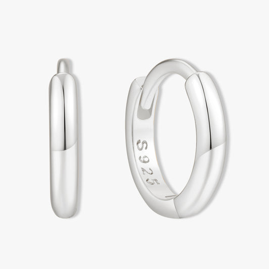 Essential Dainty Huggie Hoops In Silver
