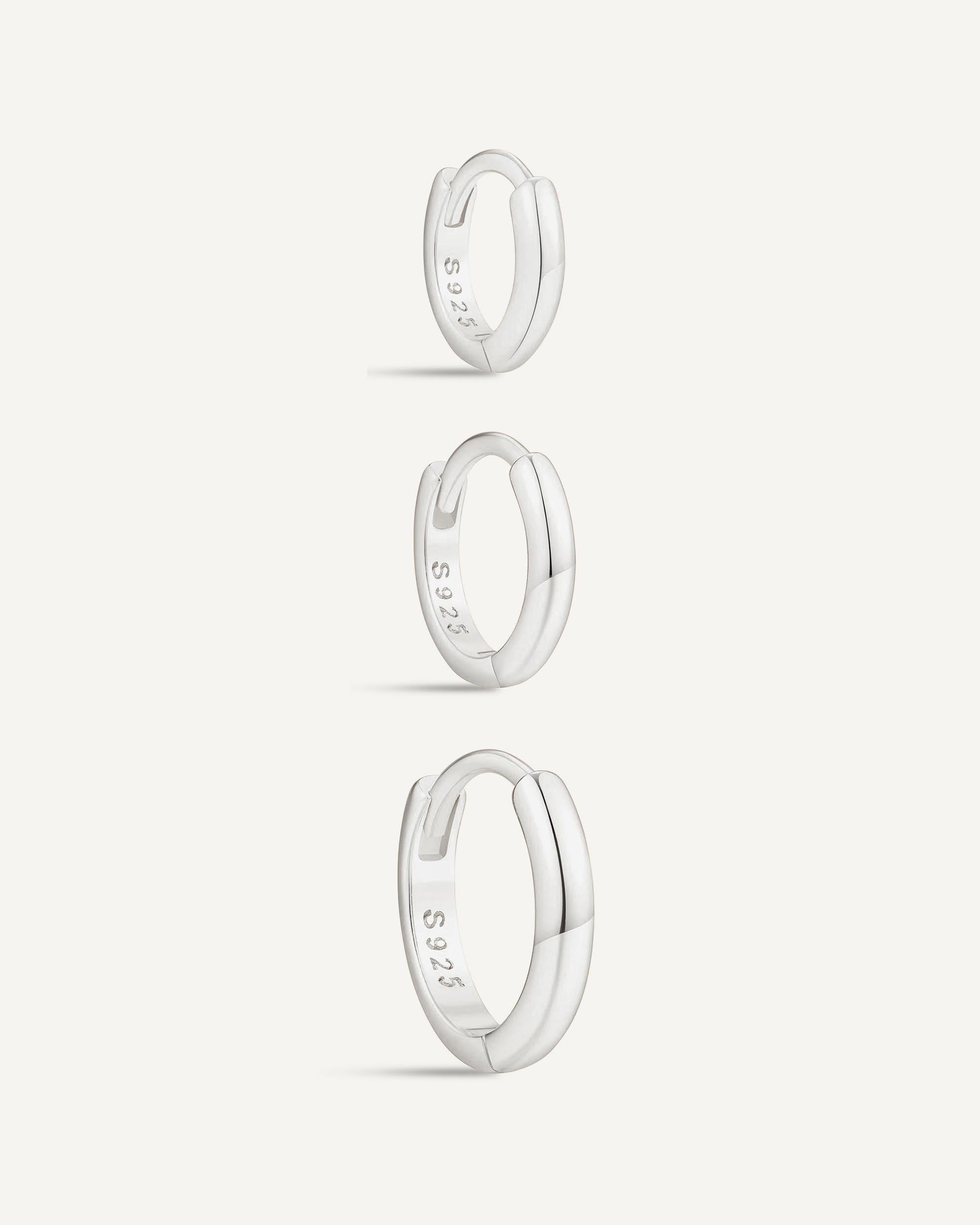 Essential Dainty Huggie Hoops In Silver