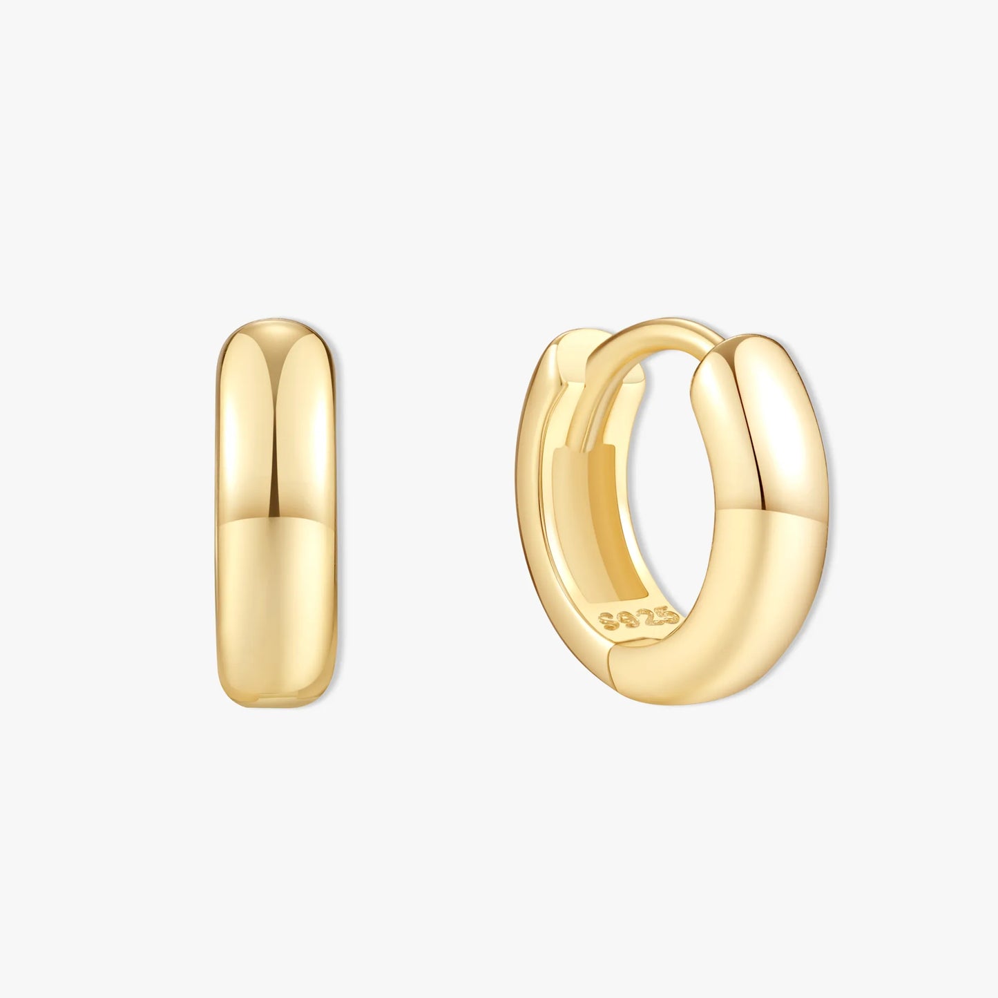 Chunky Bold Huggie Hoops In Gold