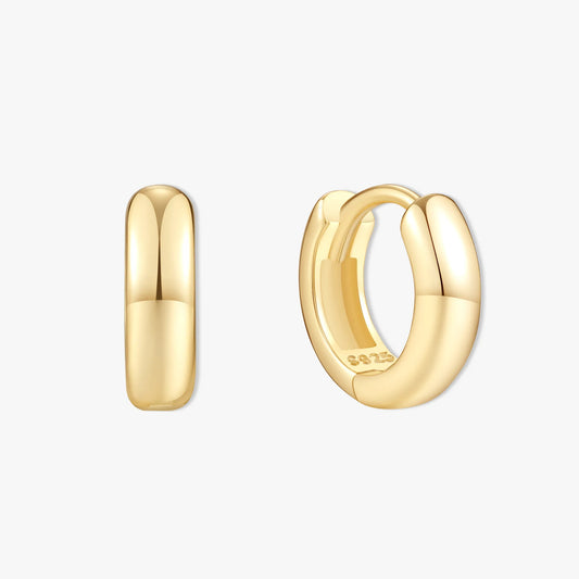 Chunky Bold Huggie Hoops In Gold