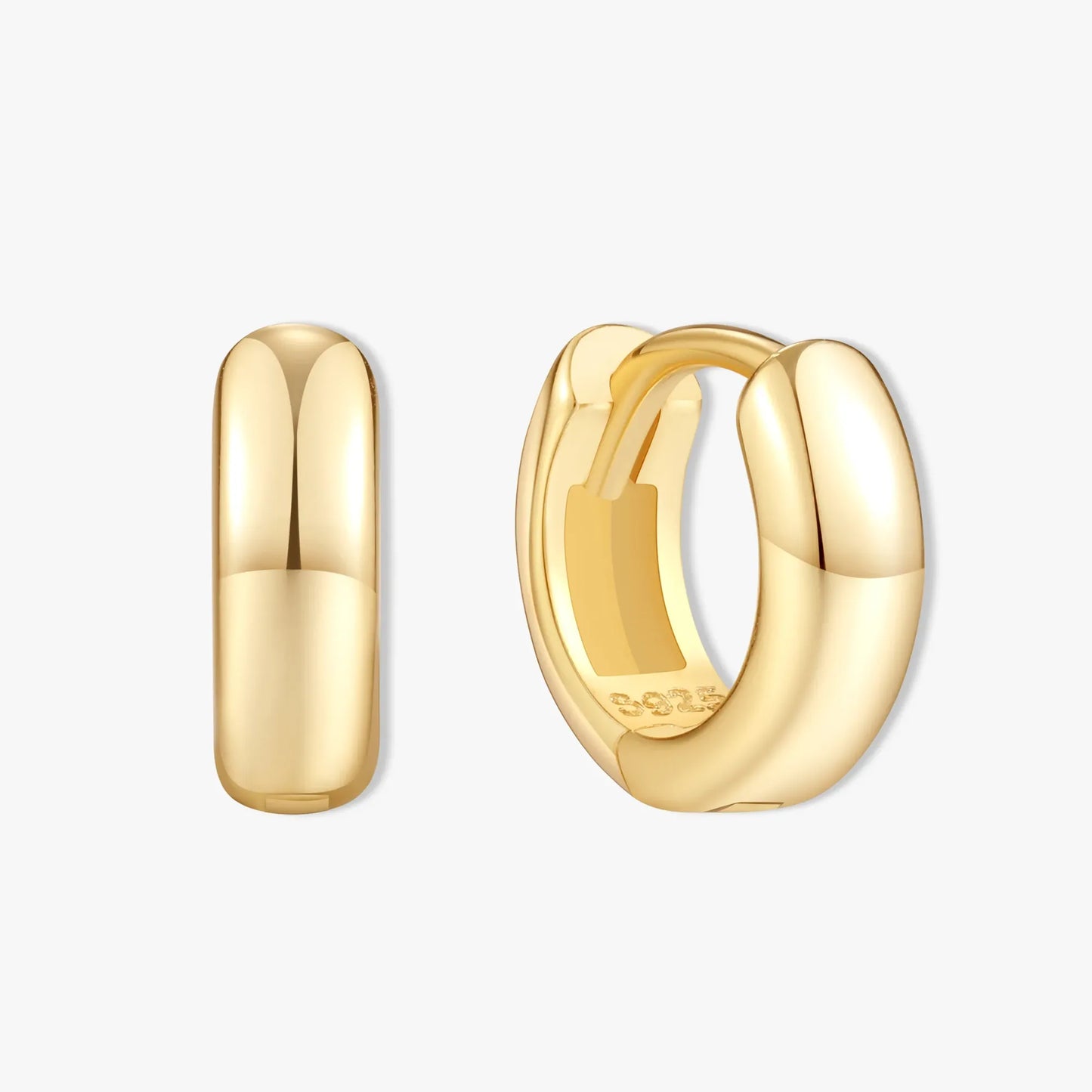 Chunky Bold Huggie Hoops In Gold