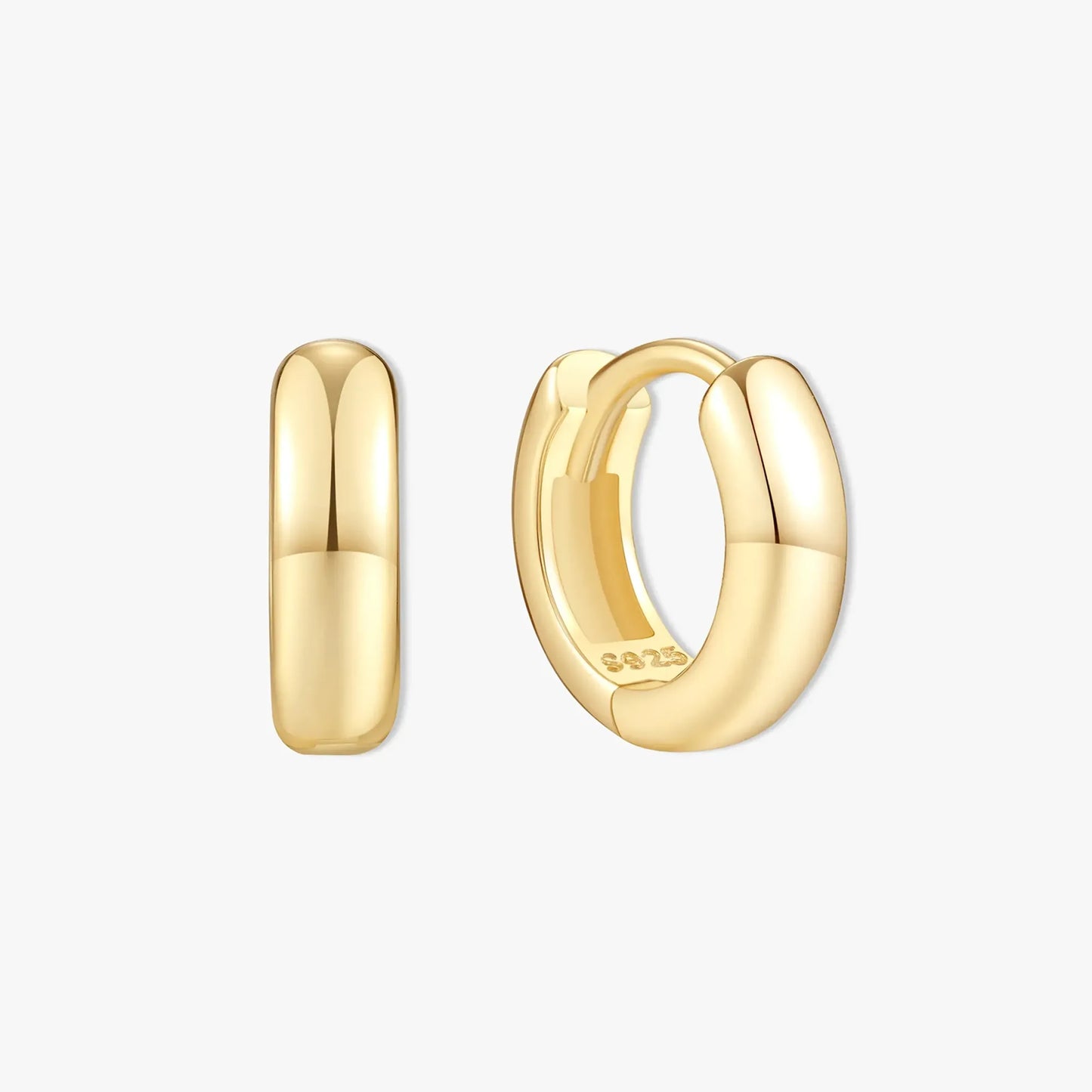 Chunky Bold Huggie Hoops In Gold