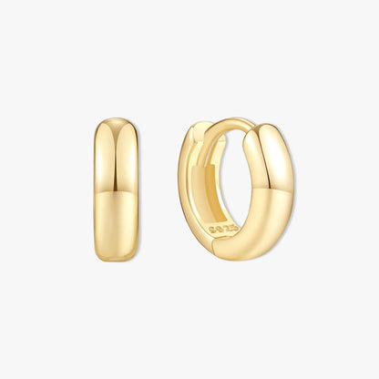 Chunky Bold Huggie Hoops In Gold