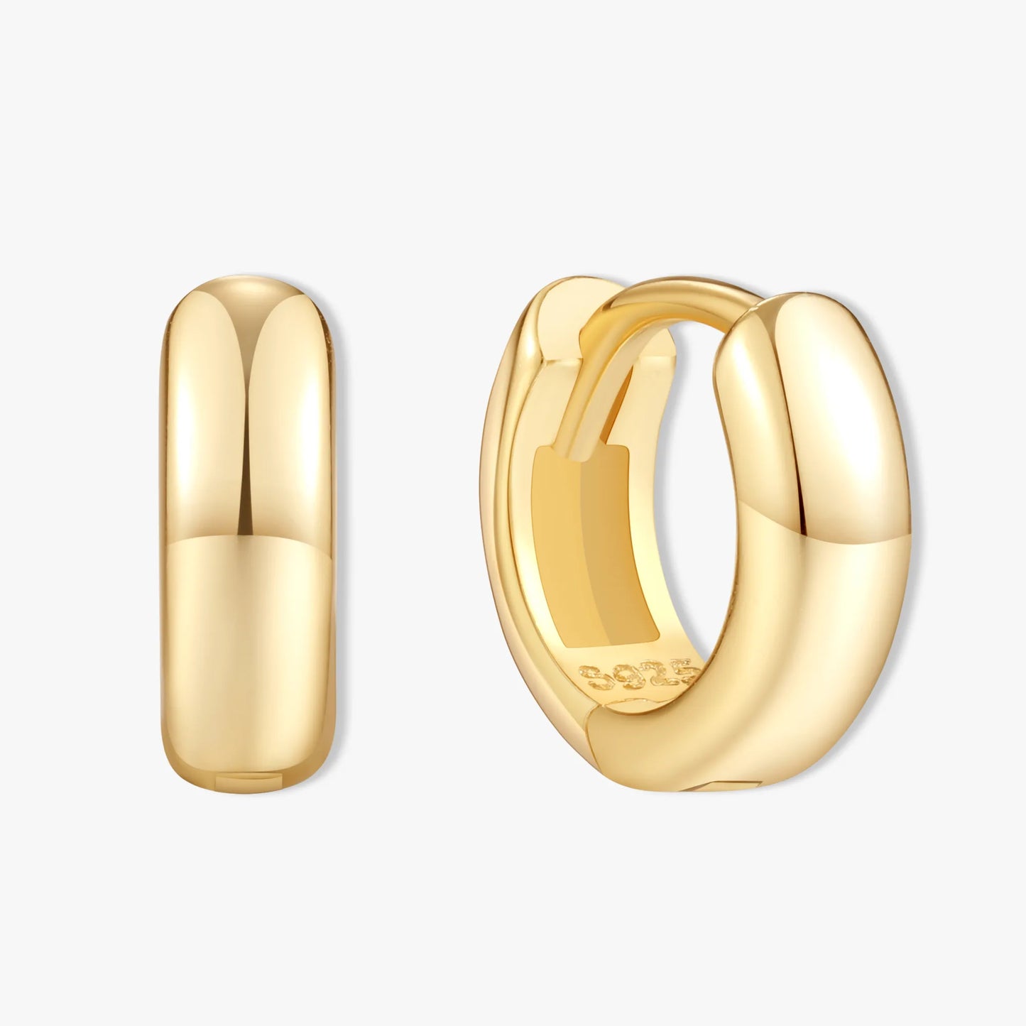 Chunky Bold Huggie Hoops In Gold