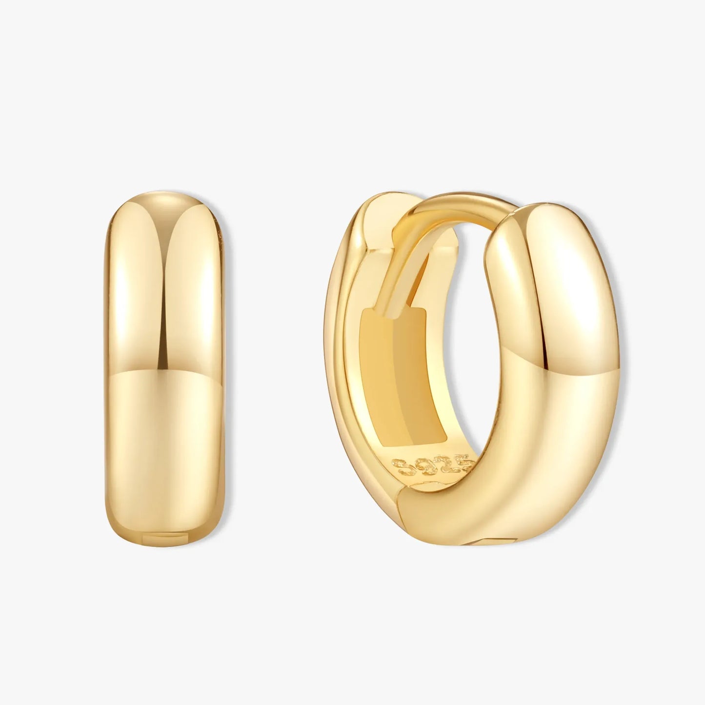 Chunky Bold Huggie Hoops In Gold