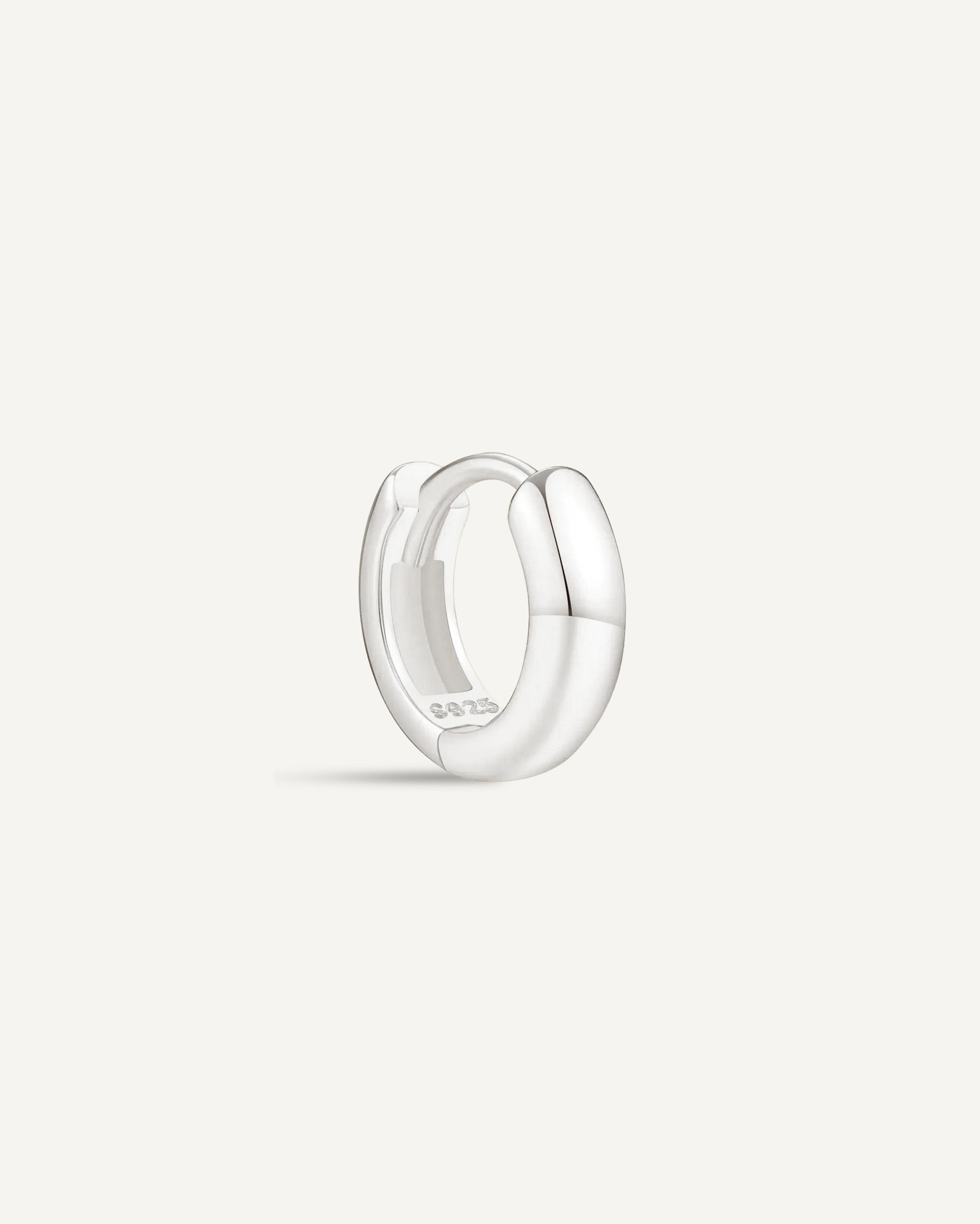 Chunky Bold Huggie Hoops In Silver