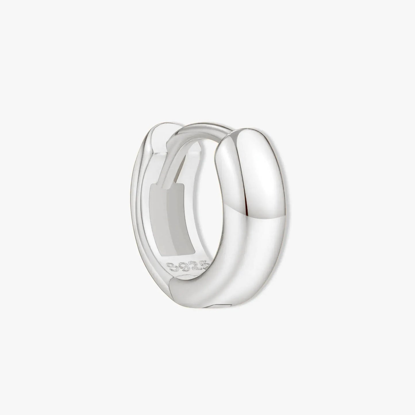 Chunky Bold Huggie Hoops In Silver