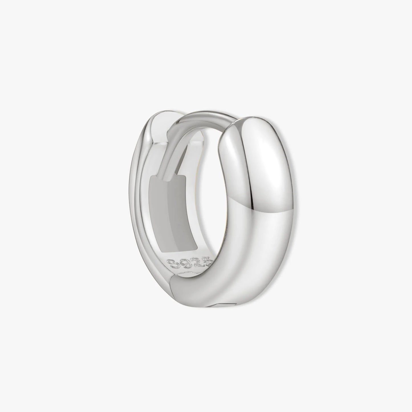 Chunky Bold Huggie Hoops In Silver