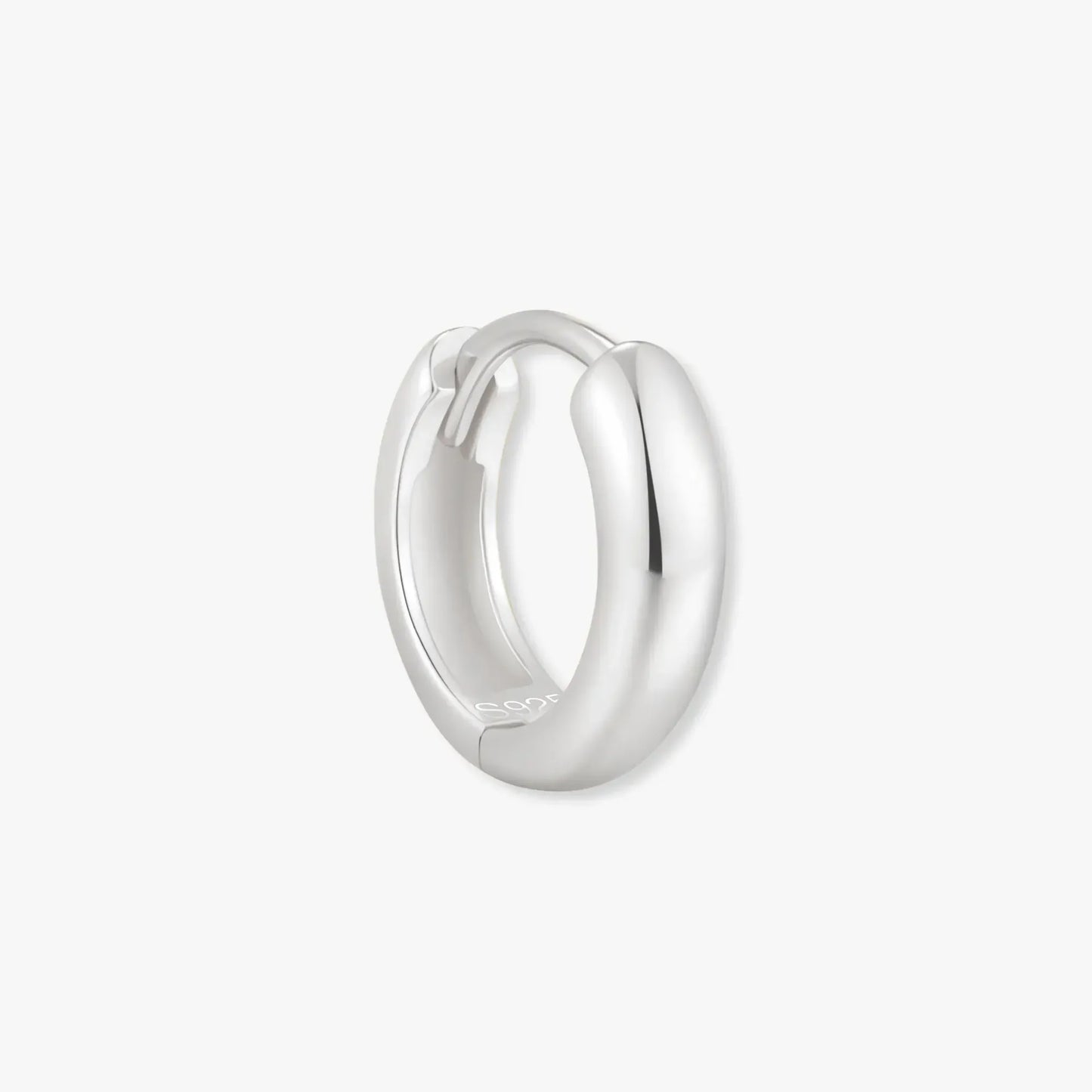 Chunky Bold Huggie Hoops In Silver