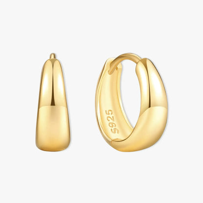 Tapered Huggie Hoops In Gold