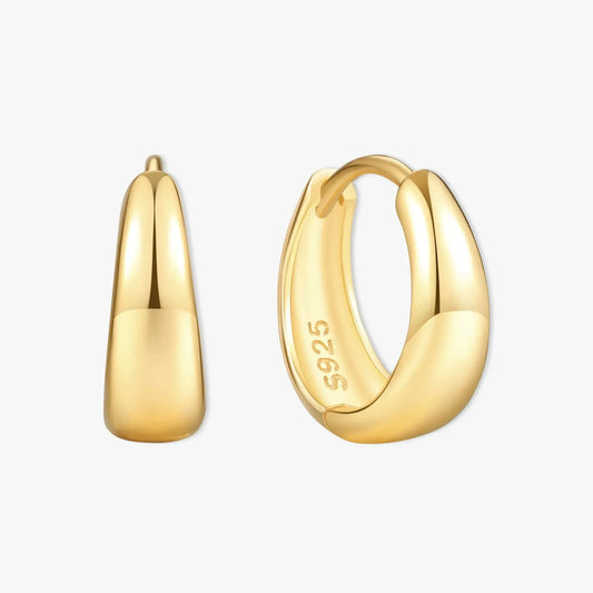 Tapered Huggie Hoops In Gold