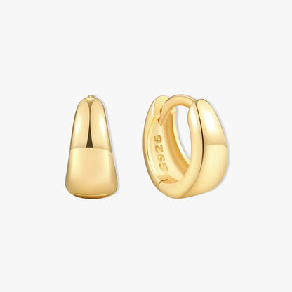 Tapered Huggie Hoops In Gold