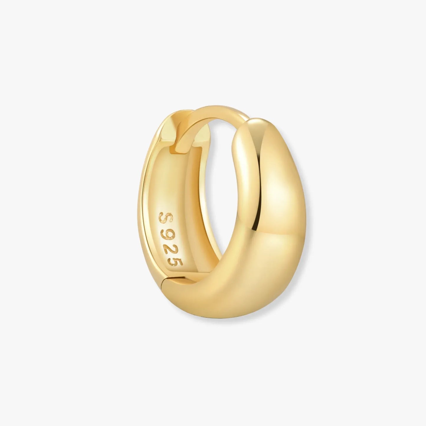 Tapered Huggie Hoops In Gold