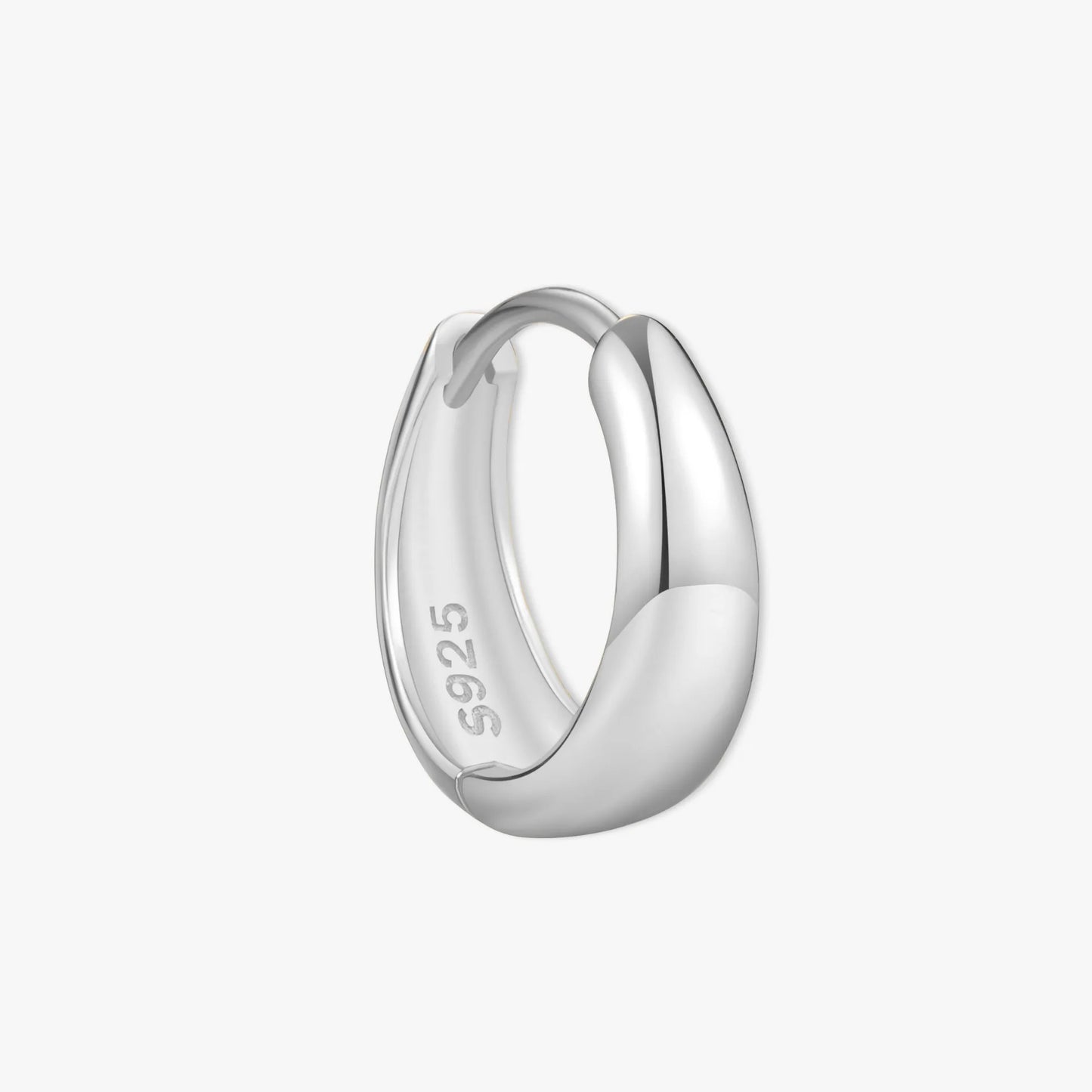 Tapered Huggie Hoops In Silver