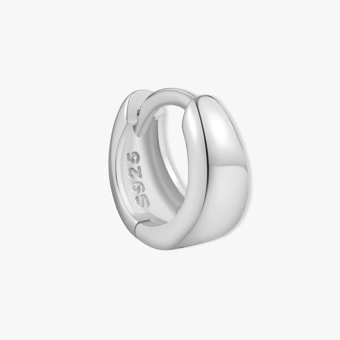 Tapered Huggie Hoops In Silver